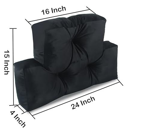Sigmat Recliner Back Support Pillow Extra Large Tufted Lumber Support Pillow for Couch, Sofa, Chair,Bed Black