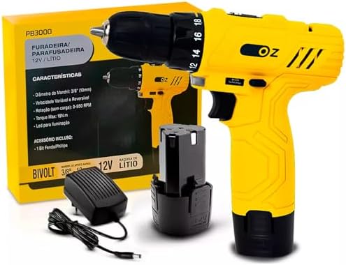 Furadeira Parafusadeira 3/8 A Bateria 12v Lítio Oz