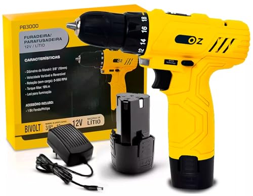 Furadeira Parafusadeira 3/8 A Bateria 12v Lítio Oz