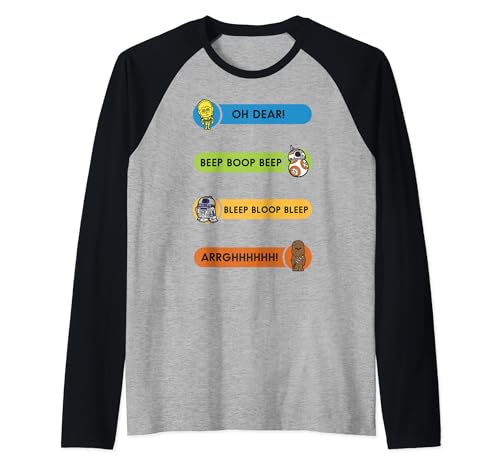 T-shirt Star Wars raglan bicolore style baseball vintage avec sons de personnages