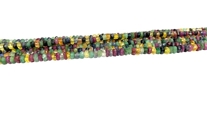 Perles rondes en saphir naturel 3.5mm pour la fabrication de bijoux, colliers et bracelets - 2