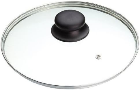 Amazon Basics 11" Wok pan (28cm) & MasterClass KitchenCraft Replacement Glass Saucepan Lid Designed to Fit All Saucepans and Frying Pans, 28 cm