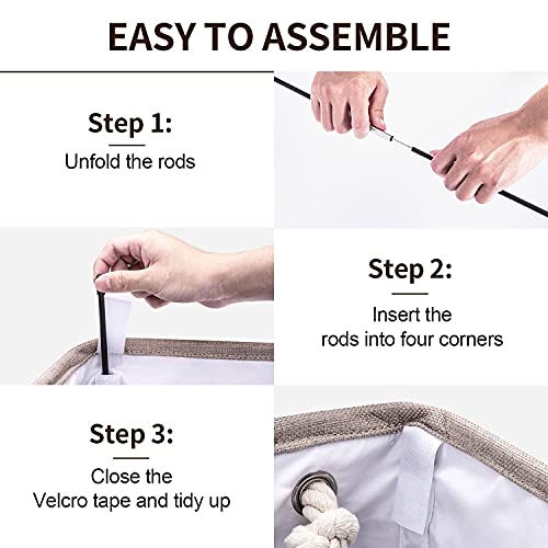 Lanscare 72L Laundry Baskets Quality Hampers For Laundry Large Capacity Collapsible Dirty Clothes Hamper With Lid Handles Liner Removable Bag Slim Free Standing Dorm Room Essentials #TOP2