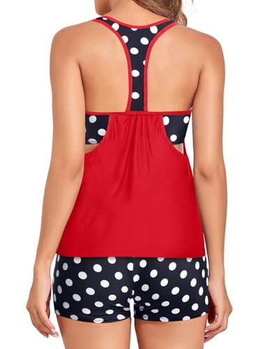 Tempt Me Women Tankini Swimsuits with Shorts - Two Piece Tummy Control Bathing Suit Racerback Sporty Swimwear 20252