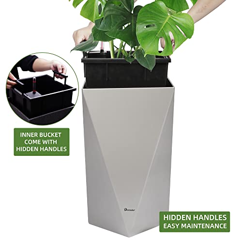 Dexceder 20 Inches Self Watering Tall Planter (Gray) by Dexceder - Used condition - Image 4