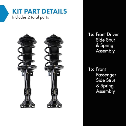 Image of TRQ Front Driver and Passenger Side Strut and Spring Assembly Set Loaded | For 11-13 Mercedes-Benz E350 Convertible 10-12 E350 Coupe 13-14 E350 Convertible RWD Rear Wheel Drive