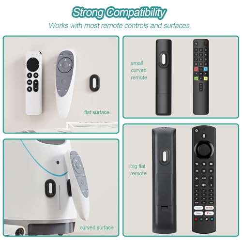 Freewindo Magnetischer Fernbedienungshalter, Wandhalterung, 5 Stück, TV-Fernbedienungshalter, Wandhalterung, Silikon-Fernbedienung, magnetischer Fernbedienungshalter für Bett, Fernseher