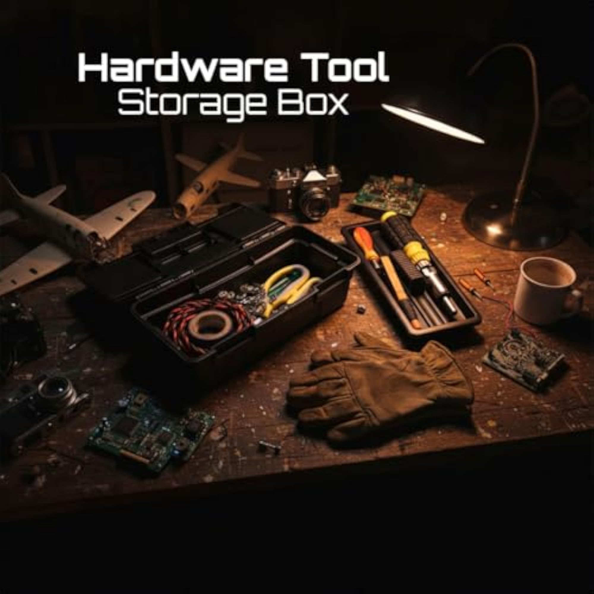 Impact Resistant Hardware Tool Storage Box, Durable Plastic