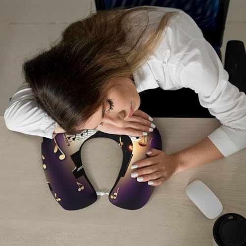 Almohada cuello de viaje con memory foam y funda negra miniatura 7