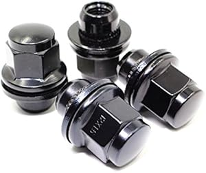 Set of 24 12x1.5 Veritek Mag OEM Factory Washer Style Black Lug Nuts for Toyota Tacoma 4 Runner SR5 Pre-Runner TRD Off-Road Limited OEM Replacement