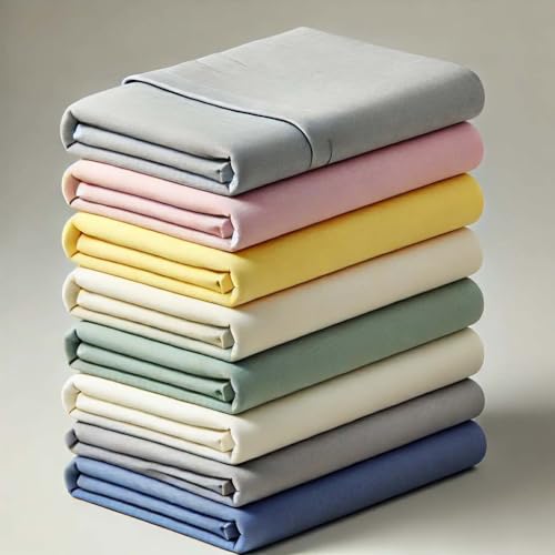 Lot de 6 Draps Housse 140x190/200cm Polycoton 57 Fils/cm² Bonnet 25 cm Antis Plis -Pas de Repassage