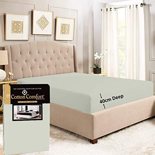 Cotton Comfort Bedding Danny Textiles 400 Thread Count 100% Egyptian Cotton Extra Deep Fitted Sheets 40CM Deep Bed Sheets Full Deep Single Double King Super King (Single, Navy. Blue)