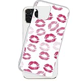 SmaSmaSweets iPhone 12 ケース [デザイン:B.ピンク/クリアケース] Lip_Lip_Lip ハード スマホケース カバー