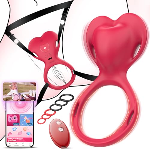 XL Sexytoysys Donna Coppia Anello Vibratore per lei e lui con APP Telecomando, AI-Sync 10 Modalità Vibrazione Sex Toys, Vibratoreper Donna Wireless Professionale Sex Toy, Giochi Erotiici per Coppie
