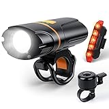 1200 Lumen Bike Lights for Night Riding, USB Rechargeable 6 Modes Bike Headlight Set Bicycle Lights...