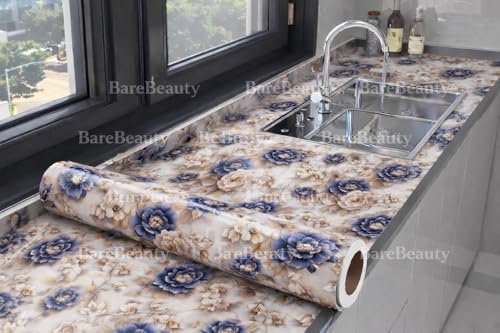 Image of Barebeauty 60 x 200 cm Kitchen Wallpaper, Self Adhesive Oil Proof Waterproof Wall Sticker for Kitchen, Anti-Mold Heat Resistant Backsplash Wall Covering (Pack of 5, 64.6 Sq. Ft. Approx)