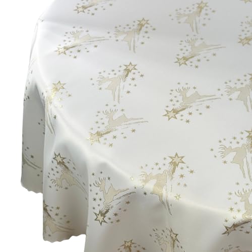 Tischdecke Jacquard Feierlich Fleckenresistente abwaschbar (Goldenes...
