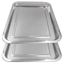 2 Pack Stainless Steel Tray - Autdor Metal Tray 13.5" X 10" Heavy-Duty Tattoo Trays Multi-Purpose Flat Tool Organizer for Tattoo Supplies Piercing Dental Instruments Lab & Kitchen Use