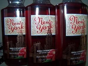 Lot of 3 Bath & Body Works New York Big Apple & Caramel Shea & Vitamin E Shower Gel 10 fl oz each (New York Big Apple & Caramel)