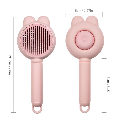 Image of Zoocozy Cat Brush for Shedding, Dog Deshedding Brush, Pet Hair Removal Tool for Puppy Pitten(Pink)