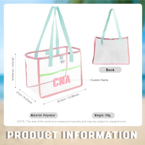 Personalized Beach Mesh Tote Bag, Large Waterproof Sandproof Organizer, Custom Embroidered Name3