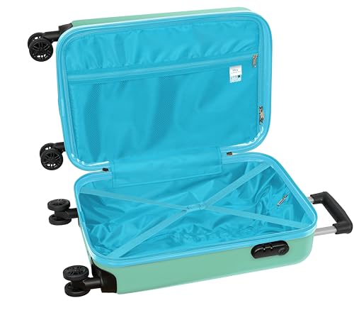 Miniatura 5 de Stitch Aloha - Trolley De Cabina 20 Pulgadas, Maleta Con Ruedas, Candado De Seguridad, Maleta Ligera, 34.5x20x55 Cm, Color Turquesa