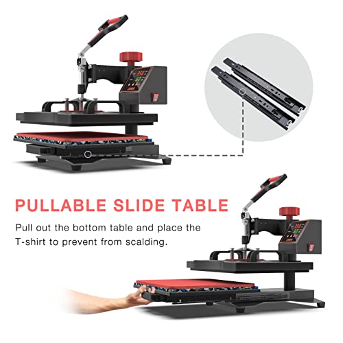 Oiiee Heat Press Machine 5 In 1 Combo Heat Press 12 X 15 Inch Heat Transfer Machine 360-Degree Swing Away Digital Shirt Printing Multifunction Heat Transfer Sublimation For T Shirts Mugs Hat Plate Cap #TOP6