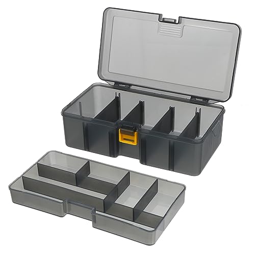 Toyvian 1Pc Double Layer Fishing Tackle Storage Box Removable Inserts Durable Fishing Compartment Case for Baits Accessories Versatile Organizer for Outdoor Fishing Activities