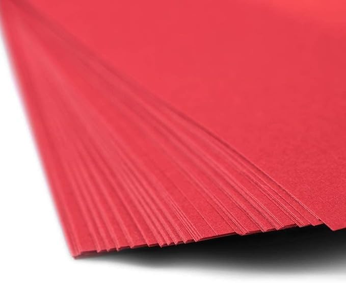 Image of SEJASCOLLECTIONS | Pack of 10 | Red, Bright, A1, BIG / FULL Size, Pastel Sheets / Chart Paper, Used in art and craft, collage, projects, posters etc. Plain / Unrulled, Size: 70x56 centimeters, 200 GSM thickness.