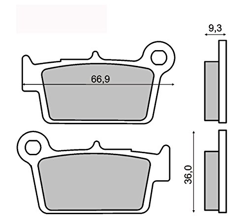pastillas de freno Organica trasero compatible con KAWASAKI Kx-F 450 2006-2008