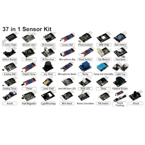 Image of Robocraze 37 in 1 Ultimate Sensor Modules Kit for Arduino, NodeMCU and Raspberry Pi | Beginner and Professional Sensor Pack for Microcontroller and Robotics Applications Development