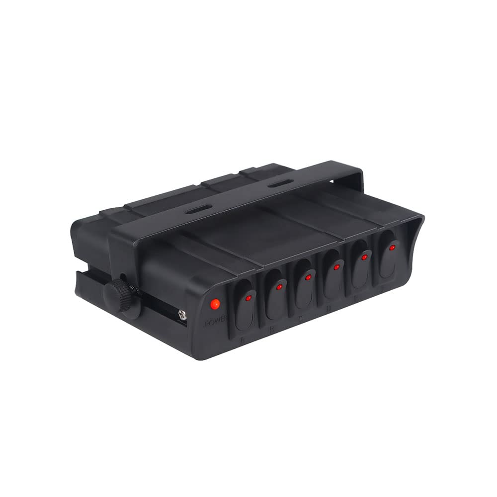 1pcs 60A 12V Truck Car Rocker Switch Panel Marine with Led Indicator Light SPST Switch,6 Gang