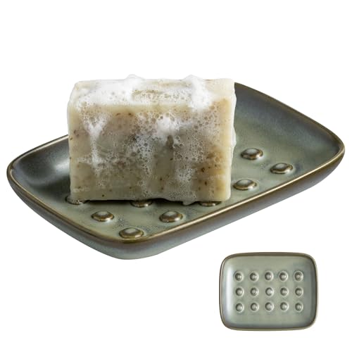 Miamolo Bar Soap Holder, Ceramic Soap Dish for Bathroom, Keep Soap Dry