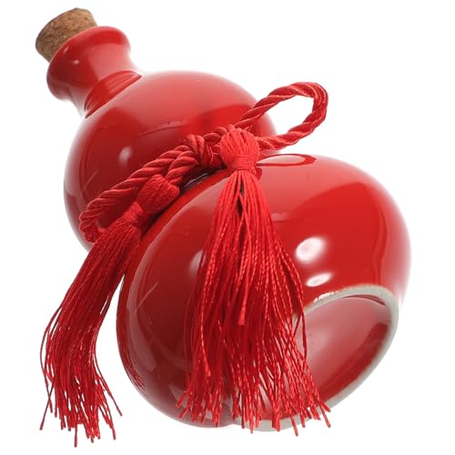 LALADEFIEE Botella de Vino de Calabaza Cerámica 2 Liang y Medio Recipiente Hermético para Licor Decoración Tradicional para Hogar Tarro de Almacenamiento para Brandy Whisky y Ron