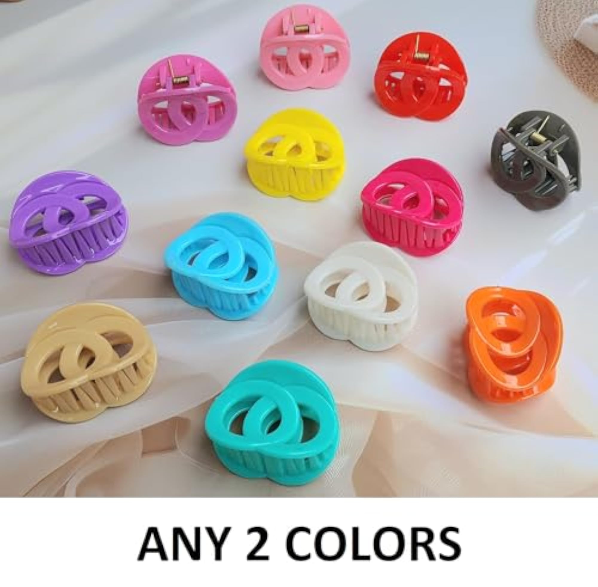 Glossy Geometric Claw Clips for Thick Hair, Medium Size