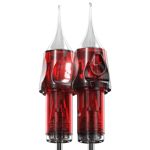 CNC Cartuchos de Tatuaje Aguja para Tatuar #12 (3RL 5RL 7RL 9RL) Bugpin Tattoo Cartridge Needles Estandar Desechable con Membrana Round Liner 20Pcs Pack EN04X-20KIT-F