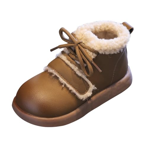 Toddler Kids Winter Snow Boots Slip On Cold Weather Sneakers Anti-Slip Fleece Ankle Boots Baby Girl Glittery Shoes