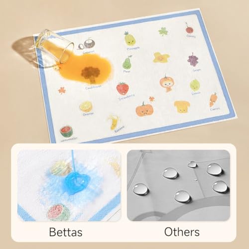 Image of AutoStory Disposable Placemats for Baby 10 Pcs Pack Stick-On Baby Placemat Fruits Design Printed Colorful Anti-Skidding Kids Table Mat for Restaurants Dining Table Travel Essentials for Toddlers