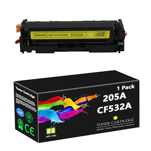 Image of 205A Toner Cartridge Replacement for HP 205A CF530A CF531A CF532A CF533A High Yield Toner Work for HP Pro M154a MFP M180 180n 180M Printers,Yellow
