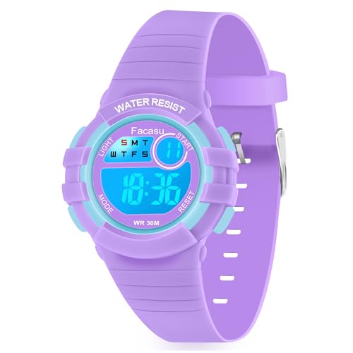 Kids Digital Watch for Boys Girls,Colorful Light 50M Waterproof Outdoor Sports Watch for Toddler Children with Stopwatch Alarm 12/24 H Functions - Kids Gifts for Boys Girls Ages 4-15