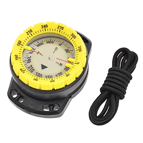 Navigation par Boussole, Boussole, plongée Surf sur lef sur Le Surf Lumineux sous-Marine 50m Vision Nocturne de la Boussole Navigation imperméable Compasse avec Jaune élastique