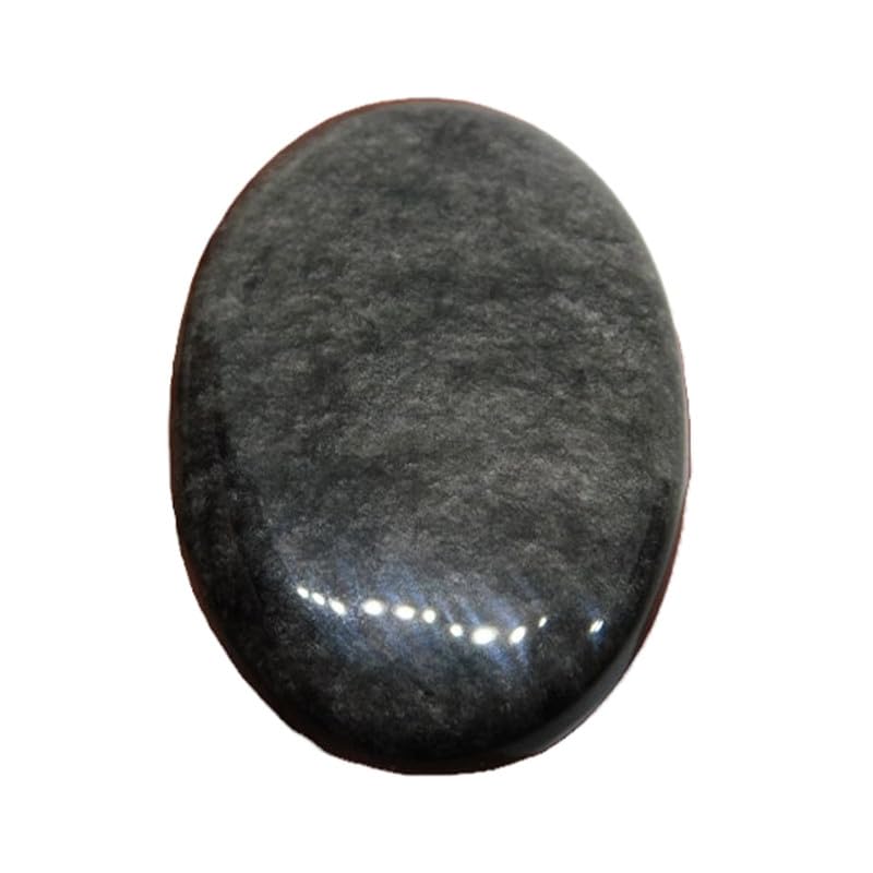 Obsidienne argentée cabochon 38x26mm pierre naturelle pour fabriquer vos bagues bohèmes