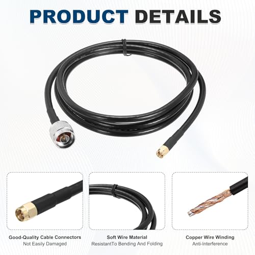 Cable coaxial KMR240 SMA macho a N macho de 50 ohm de baja pérdida 5