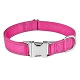 Picture of Love Dream Reflective Dog Collar with Metal Buckle, Adjustable Safety Nylon Dog Collars with Heavy Duty Quick Release Buckle for Small Medium Large Dogs, Pet Collar with ID Tag Ring