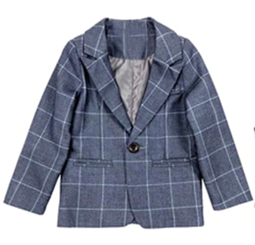 Blazer à carreaux pour garçon costume élégant à simple boutonnage