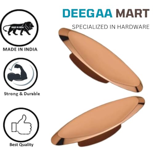 Image of Twin Hole Zinc Alloy Drawer Pulls, Handles for Drawers, Cabinets, Wardrobes, and Kitchen Doors - Decorative Furniture Hardware (2, Rosegold, Elliptical)