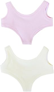 niannyyhouse Ropa de muñeca de felpa de 10 cm, 15 cm-17 cm, 20 cm, color sólido, traje de baño (rosa + beige, 20 cm)