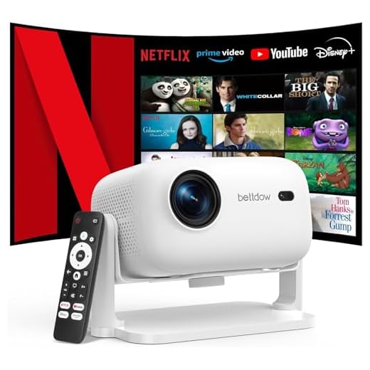 Bettdow Projetor 4k [Netflix-Licensed], Projetores Portatil 14000 Lumens Full Hd 1080p Compatível Com Android 13, Design à prova de poeira, Retroprojetor WiFi 6 BT 5.2,Foco Automático (branco)
