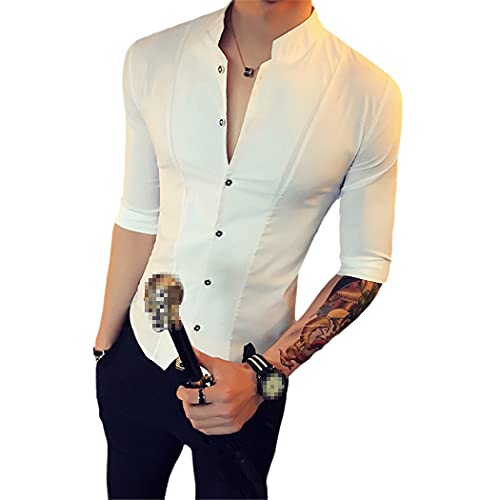 Chemise col montant homme style chinois pour éviter le look trop strict en été