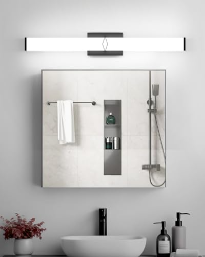 Image of Bathroom Light Fixtures,Modern Bathroom Vanity Light,40inch Dimmable 40W 3600lm Black LED Vanity Lights Bar Over Mirror,5700K LED Lighting Fixture,ETL Certified
